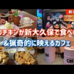 【新大久保グルメ】聖地で本場有名ブランドの韓国チキン＆K-POP満喫カフェで映えスイーツを頂きます！