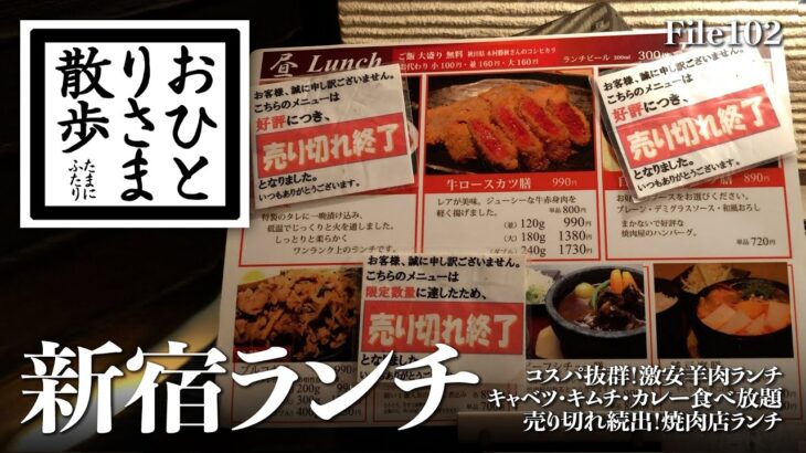 【新宿・グルメと散歩】コスパ優秀！本当は教えたくない！？新宿おすすめランチ PART6 激安羊肉ランチ〜キムチ・カレー食べ放題〜売り切れ続出ランチ #新宿 #東京 #TOKYO #ランチ #新宿ランチ