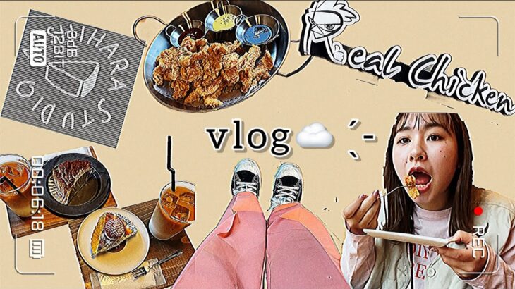 【vlog】女子大学生のカフェ巡り🍰｜韓国チキン・ケーキ・カフェ