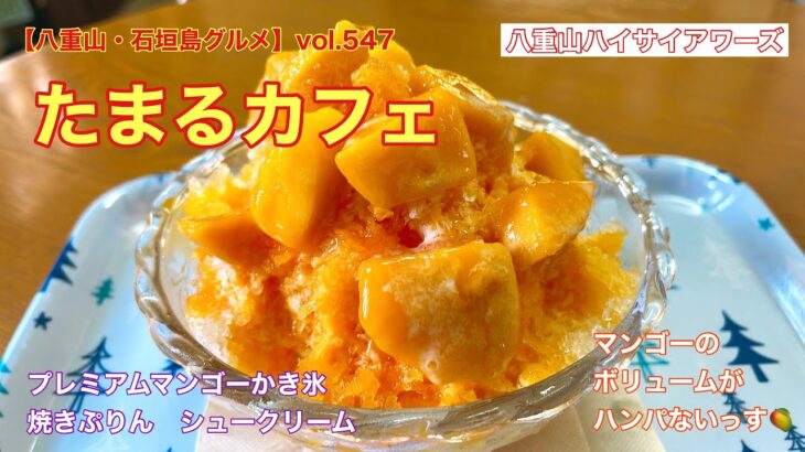 【八重山・石垣島グルメ】vol.547 たまるカフェ　プレミアムマンゴーかき氷、焼きぷりん、シュークリーム