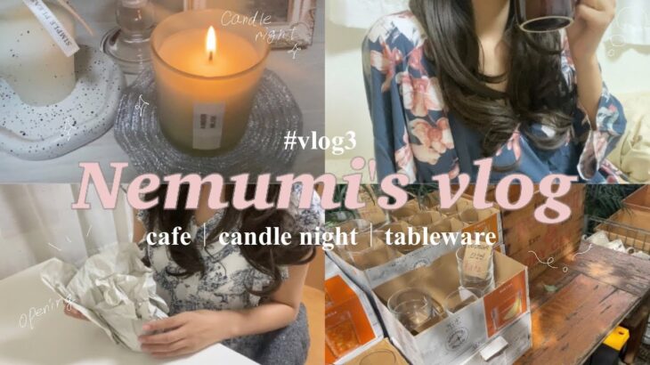 【vlog】社会人の休日|ゆったり過ごす夜🕯｜一人カフェ巡り|中目黒カフェ｜恵比寿雑貨屋巡り|ニトリ購入品紹介|