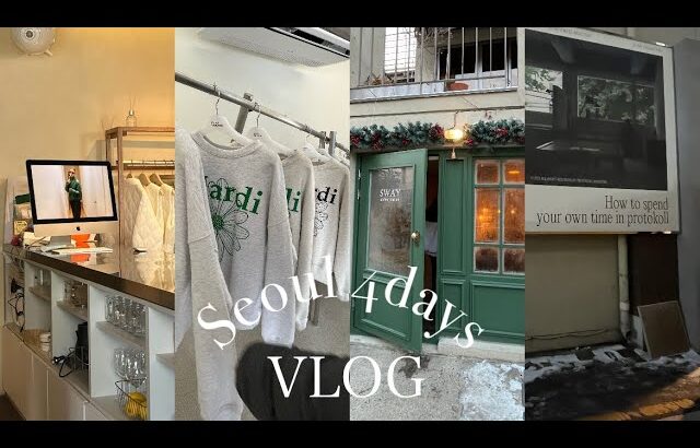 ［vlog］大学生、真冬の韓国旅行🧤🇰🇷| 3泊4日| ソウル、梨泰院、弘大、延南洞、明洞|ショッピング👕、カフェ巡り☕️|Day1&2