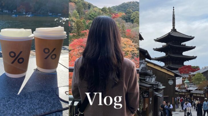 Vlog｜京都旅行｜嵐山観光｜錦市場で食べ歩き｜カフェ巡り