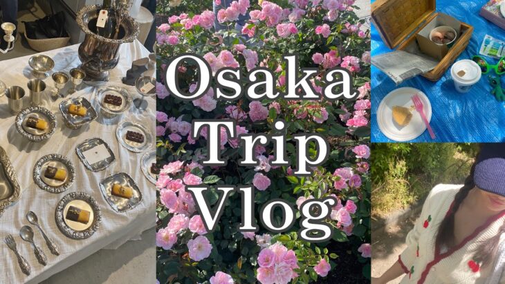 〖 Vlog 〗  GW大阪一人旅 ︴カフェ巡り🧁🤍 ︴美味しい物たくさん🐙  ︴バラ園でゆったり⸜ 🌹 ⸝