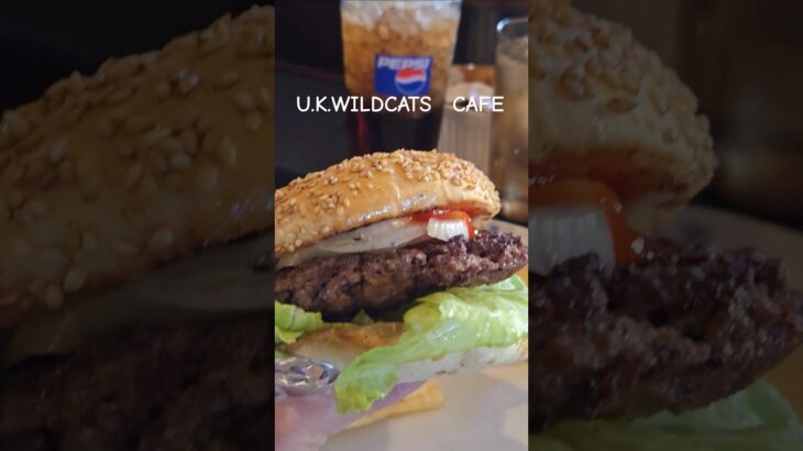 デカ盛り【U.K.WILDCATS　CAFE 】U.K.カフェ　でか盛り　兵庫グルメ　尼崎カフェ　アメリカン　🇺🇸　ハンバーガー　西宮カフェ　西宮グルメ 　モッパン　デカ盛り　アメリカンダイナー